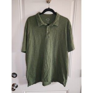 Even Tide All Cotton Men's Olive Green Polo Collar Shirt Size XL